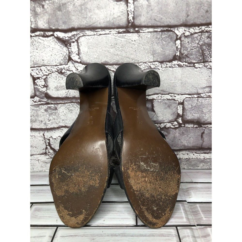 Walter Steiger Black Leather Python Print Heel Sa… - image 7